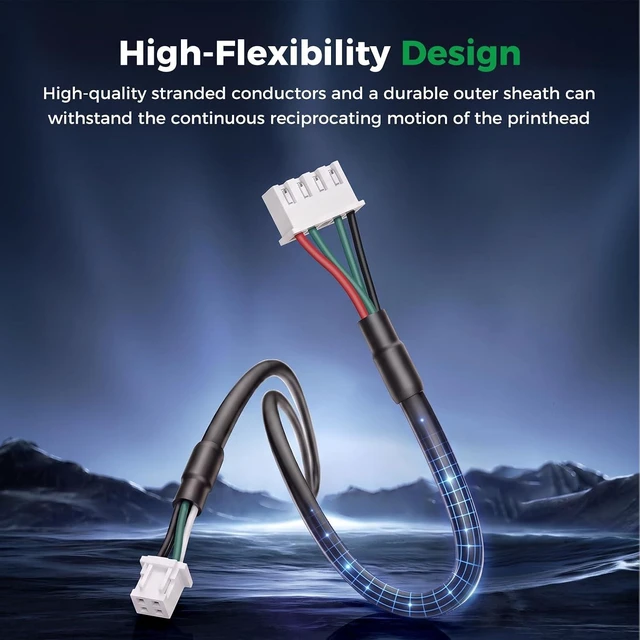Alt view image 4 of 7 - Creality Official 2025 K1 C/K1 Max Printhead Cable, Original Toolhead Wire Hotend Adapter Cable Extruder Hotend Ribbon Cable, Nozzle Cable for Creality K1C 2025 and K1 Max 2025 3D Printers