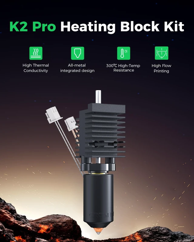 Alt view image 2 of 7 - Creality Official K2 Pro Ceramic Heating Block Hotend Kit, Upgraded Larger Cavity, with Quick-swap Nozzle Kit, Supports 350°C High Temperature Extruder Hotend Kit for 3D Printers K2 Pro Combo