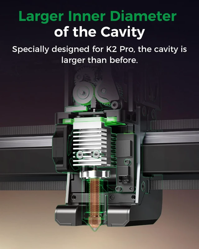 Alt view image 3 of 7 - Creality Official K2 Pro Ceramic Heating Block Hotend Kit, Upgraded Larger Cavity, with Quick-swap Nozzle Kit, Supports 350°C High Temperature Extruder Hotend Kit for 3D Printers K2 Pro Combo