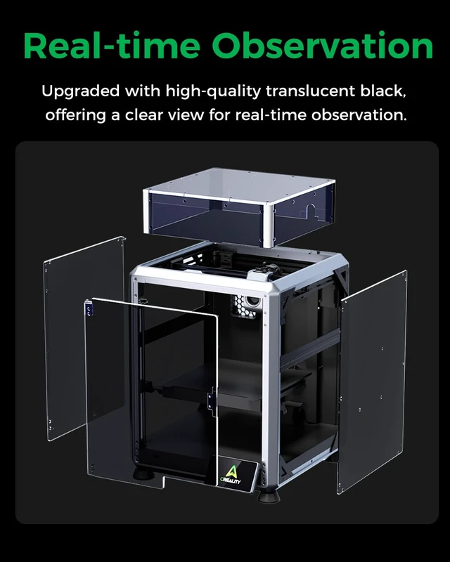 Alt view image 6 of 7 - Creality Official K1 SE/ K2 SE Enclosure, Transparent Black K1 SE Cover, 100% Fit Customized, Constant Temperature Noise Reduce Dustproof Protective Tent, 3D Printer Enclosure for Creality K2 SE