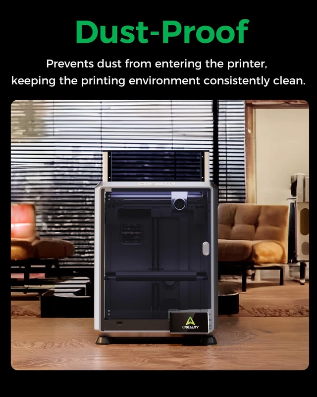 Alt view image 5 of 7 - Creality Official K1 SE/ K2 SE Enclosure, Transparent Black K1 SE Cover, 100% Fit Customized, Constant Temperature Noise Reduce Dustproof Protective Tent, 3D Printer Enclosure for Creality K2 SE