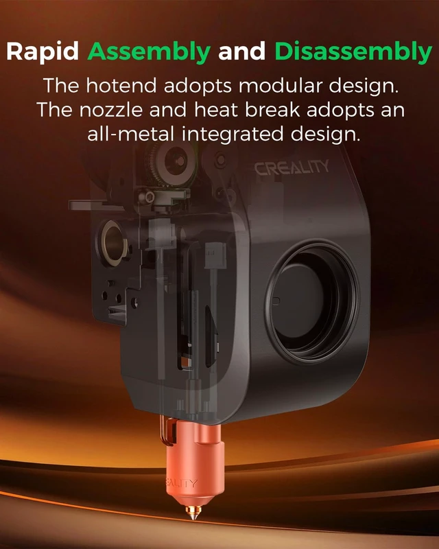 Alt view image 5 of 7 - Creality Official K2 SE Ceramic Heating Block Kit, with Quick-swap Nozzle, Supports 300°C High Temperature, All-Metal Integrated Design Extruder Hotend, Replacement Parts for 3D Printer K2 SE Combo