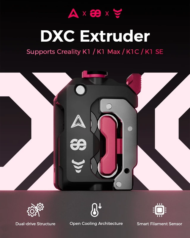 Alt view image 2 of 7 - Creality Official DXC Extruder, Upgrade K1 Max/K1C/K1 SE/K1 Extruder Kit with Innovative Gear Design and Smart Filament Break Detection, 3D Printer Accessories for K1 Series