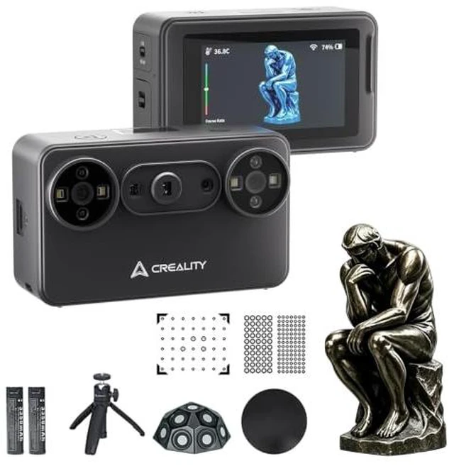 Main image of Creality Pika 3D Scanner, Portable 0.03mm Accuracy Wireless 3D Scanner, 7 Parallel Blue Laser+NIR Sources, Fast Scan Speed, Scans 5mm-2000mm Objects, AI Hole-Filling & Body Completion, 8-core CPU