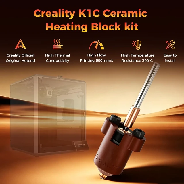 Alt view image 3 of 7 - Creality Official K1/K1 MAX/K1C/K1 SE Ceramic Heating Block Kit (New Version), K1 Series Upgrade Hotend Kit, 60W QuickHeat Hotend, Upgrade Part for Creality K1 Series 3D Printer