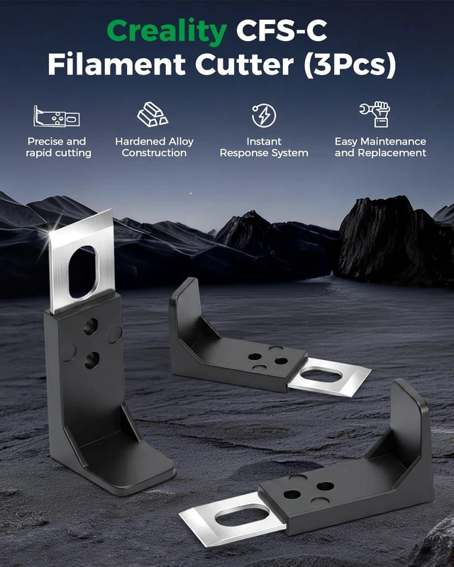 Alt view image 3 of 7 - Creality CFS-C Filament Cutter 3Pcs, Hardened Alloy Blade, Precise & Rapid Cutting, High Durability, Easy Replacement, Official Original CFS-C Accessory, External Cutter Replacement (3Pcs)