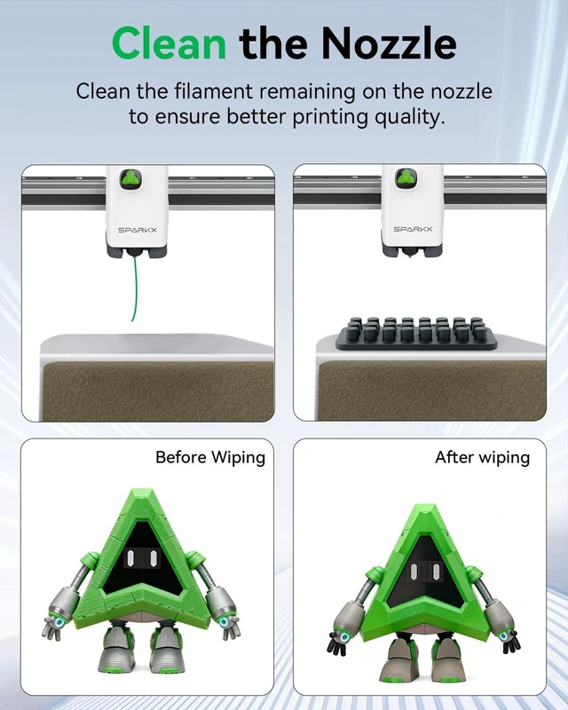 Alt view image 3 of 7 - Creality Official SPARKX i7 Nozzle Wiper, 5PCS SPARKX i7 Nozzle Mouth Wiper Strips, Cleaning Nozzle Remove Residual Filament, Optimize Printing Experience