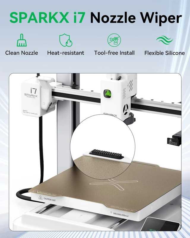 Alt view image 2 of 7 - Creality Official SPARKX i7 Nozzle Wiper, 5PCS SPARKX i7 Nozzle Mouth Wiper Strips, Cleaning Nozzle Remove Residual Filament, Optimize Printing Experience