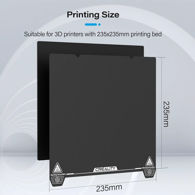 Alt view image 7 of 7 - Creality Official Ender 3 S1 Original Build Plate, Textured PEI Bed Plate