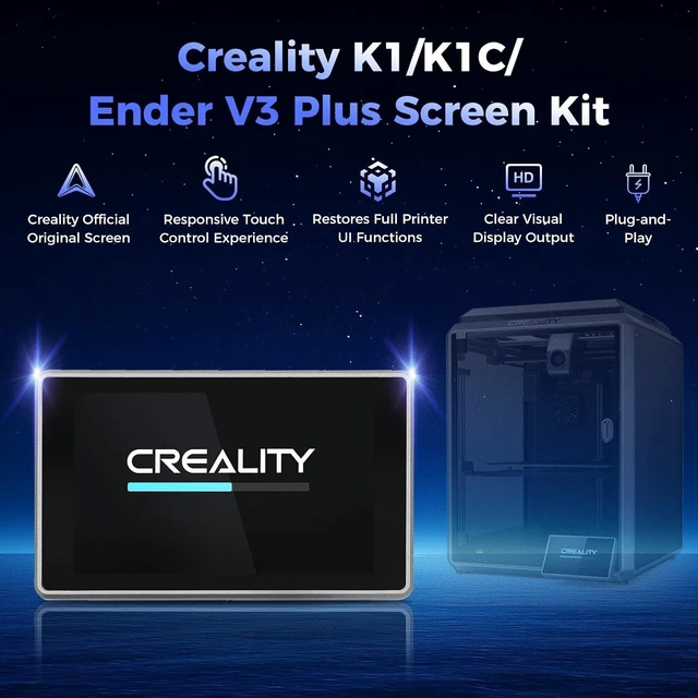 Alt view image 3 of 7 - Creality Official K1/K1C/Ender3 V3 Plus Touch Screen Kit, Original 4.3"HD LCD Display Screen Kit, Capacitive Touch Control Replacement Display Panel for K1/K1C/Ender3 V3 Plus 3D Printer