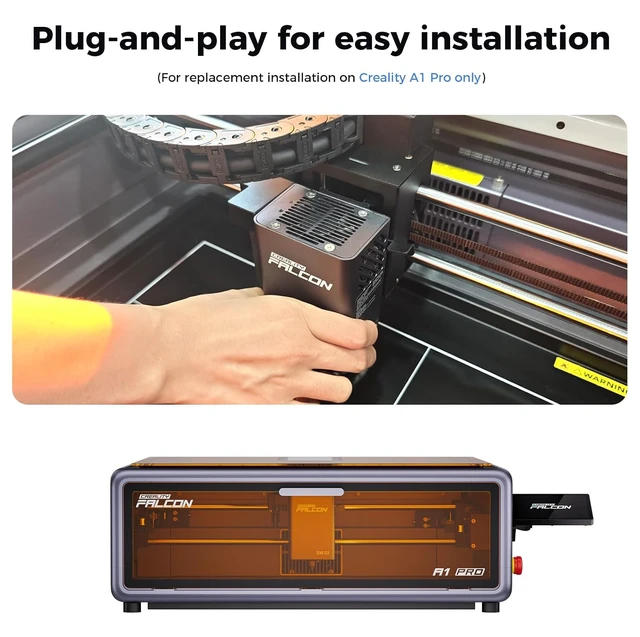 Alt view image 2 of 7 - Creality 2W Infrared Laser Module, Falcon A1 Pro Replace Laser Module, High-Precision Engraving Laser for Metal, Plastic, Acrylic, Compatible Only with Falcon A1 Pro Laser Engraver