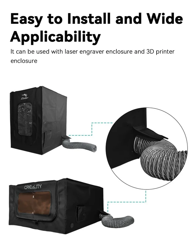 Alt view image 6 of 7 - Creality Official Fume Extraction Kit, with a 4000 RPM High-Efficiency Ventilation Fan, Exhaust Smoke & Dust Low Noise, for Ender Enclosure with Fan Interface, Creality Engraver Enclosure