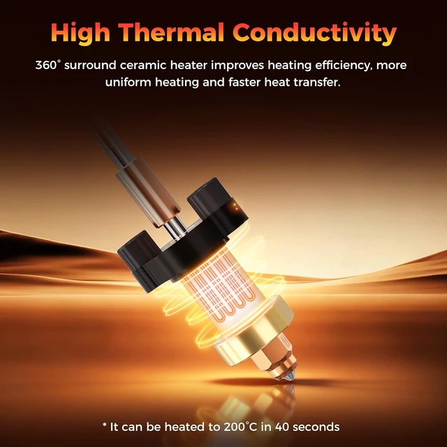 Alt view image 5 of 7 - Creality Official K1/K1 MAX/K1C/K1 SE Ceramic Heating Block Kit (New Version), K1 Series Upgrade Hotend Kit, 60W QuickHeat Hotend, Upgrade Part for Creality K1 Series 3D Printer