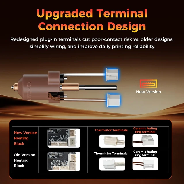 Alt view image 4 of 7 - Creality Official K1/K1 MAX/K1C/K1 SE Ceramic Heating Block Kit (New Version), K1 Series Upgrade Hotend Kit, 60W QuickHeat Hotend, Upgrade Part for Creality K1 Series 3D Printer
