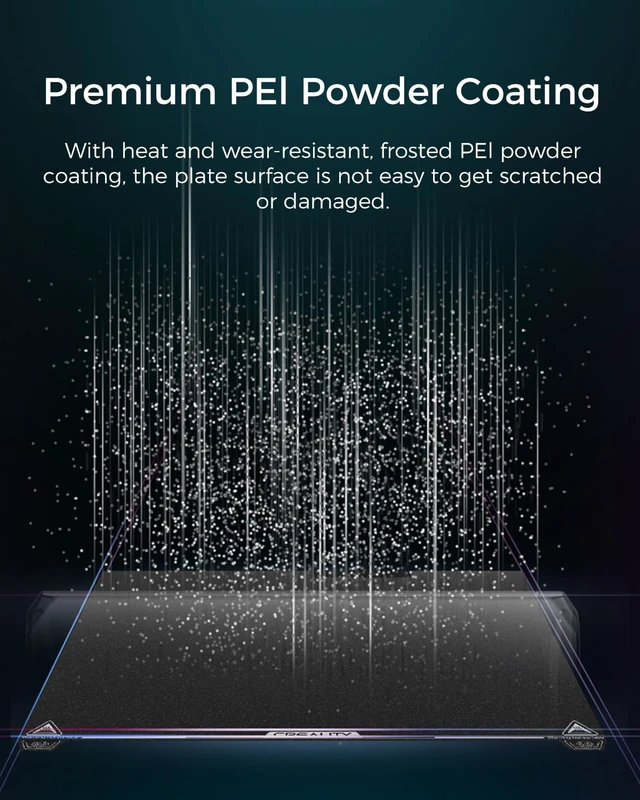 Alt view image 3 of 6 - Creality Official K2 Plus Build Plate, 370x370mm Textured PEI Sheet Magnetic Flexible Removable Spring Steel Printing Plate 3D Printer Bed Plate (Without Magnetic Base)