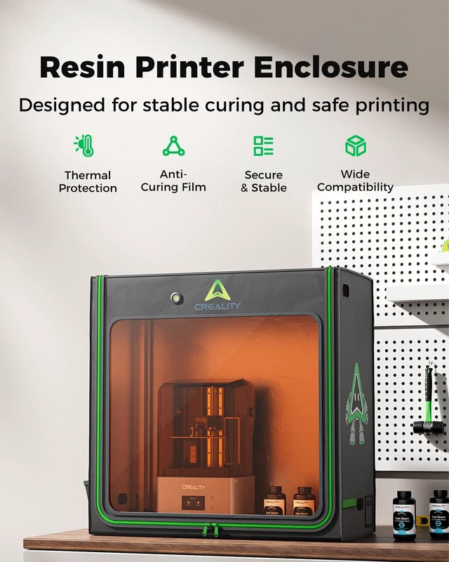 Alt view image 2 of 7 - Creality Official Resin 3D Printer Enclosure with Fan Interface, 1000x500x1000mm Extra Large Space 3D Print Cover, Constant Temperature Dustproof Isolate Noise, Compatible with LCD Resin UV 3D Printer