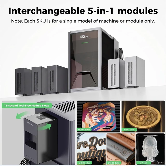 Alt view image 2 of 7 - Creality Falcon T1 5W UV Laser Engraver, Industry-First Cold Laser Cutter for Inner Engraving, Captures Portraits and 3D Scenes Inside Glass, Crystal, Acrylic, AI Powered Simplicity