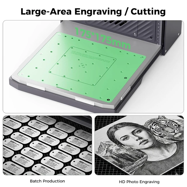 Alt view image 6 of 7 - Creality Falcon T1 20W Fiber Laser Engraver, 10000mm/s Ultra Fast Laser Engraver and Cutter Machine for Metal,Wood,Jewelry,HD Smart Camera,Class 1 Certification, Auto Feed&Convey,AI Powered Simplicity