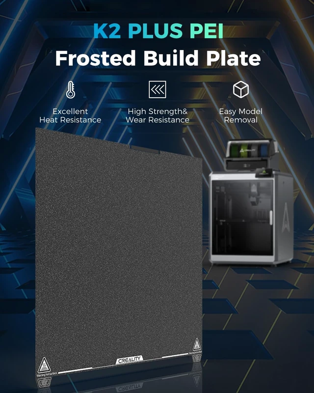 Alt view image 2 of 6 - Creality Official K2 Plus Build Plate, 370x370mm Textured PEI Sheet Magnetic Flexible Removable Spring Steel Printing Plate 3D Printer Bed Plate (Without Magnetic Base)