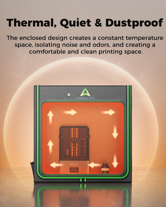 Alt view image 5 of 7 - Creality Official Resin 3D Printer Enclosure with Fan Interface, 1000x500x1000mm Extra Large Space 3D Print Cover, Constant Temperature Dustproof Isolate Noise, Compatible with LCD Resin UV 3D Printer