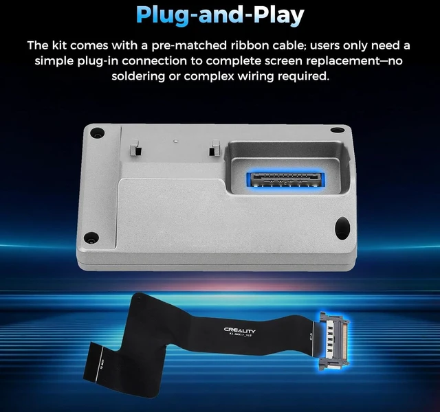 Alt view image 7 of 7 - Creality Official K1 Max Touch Screen Kit, Original 3D Printer Display Panel with Matching Flex Cable, DirectReplacement Touch Control Screen for Creality K1 Max 3D Printer
