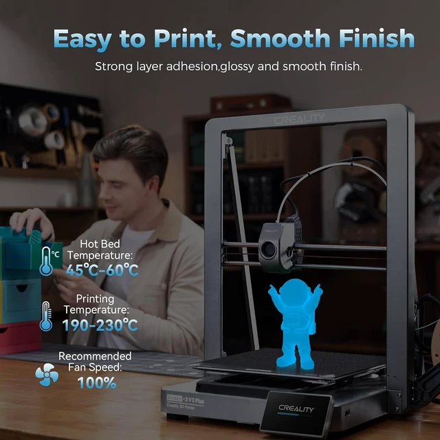 Alt view image 3 of 7 - Creality Official Hyper PLA Filament 1.75mm, Glow in The Dark Filament, 3D Luminous PLA Printer Filament, RFID Filament, Best with UV Lamps, Fit Most FDM 3D Printers, 1KG Spool (2.2 lbs) Blue