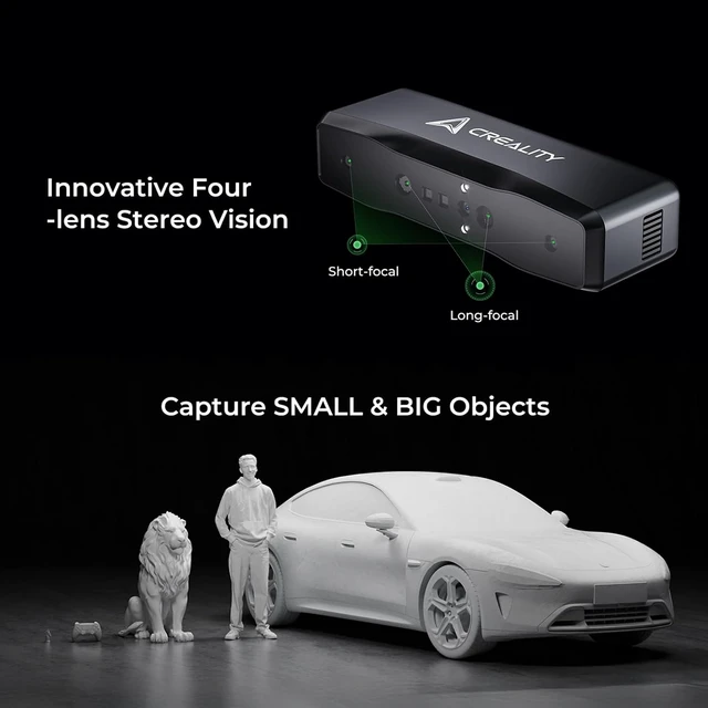 Alt view image 5 of 7 - Creality Otter Lite Basic 3D Scanner with Extension Pole Tripod, High Precision 0.05mm, Auto Scanning, Color Texture Support, Portable Design for 3D Printing, Reverse Engineering & DIY Projects