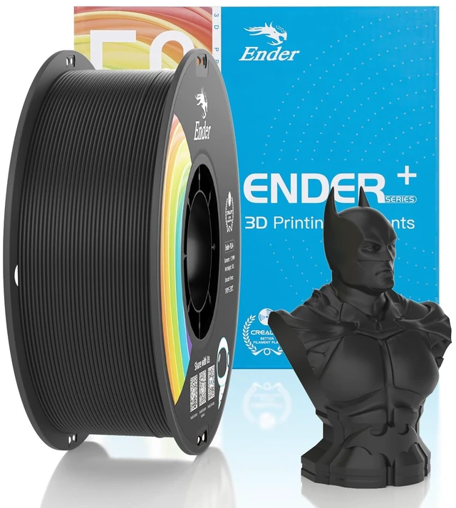 Main image of Official Creality PLA Filament Pro Black, 1.75mm 3D Printer Filament, Ender PLA + (Plus) Printing Filament, 1kg Spool (2.2lbs), Dimensional Accuracy ±0.02mm. Fit Most FDM Printers