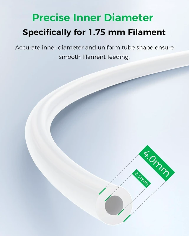 Alt view image 3 of 7 - Creality Official Teflon Tube 2M, 2.5mm ID 3D Printer PTFE Bowden Tubing Support 1.75mm Filament Heat Resistant for K2 Plus, K2 Series, CFS, K1C, K1 SE, K1 Max, K1, Ender 3 V3 Series, Ender 3 Series