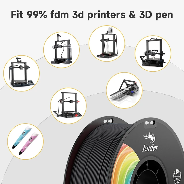 Alt view image 5 of 7 - Official Creality PLA Filament Pro Black, 1.75mm 3D Printer Filament, Ender PLA + (Plus) Printing Filament, 1kg Spool (2.2lbs), Dimensional Accuracy ±0.02mm. Fit Most FDM Printers