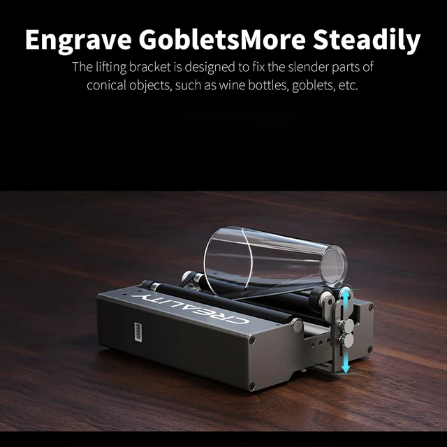 Alt view image 7 of 7 - Creality Official Laser Rotary Roller, 360° Laser Engraver Y-axis Rotary Module for Engraving Cylindrical Objects, 7 Adjustment Diameters 5mm to 120mm, Compatible with Creality Falcon/Falcon2 Engraver