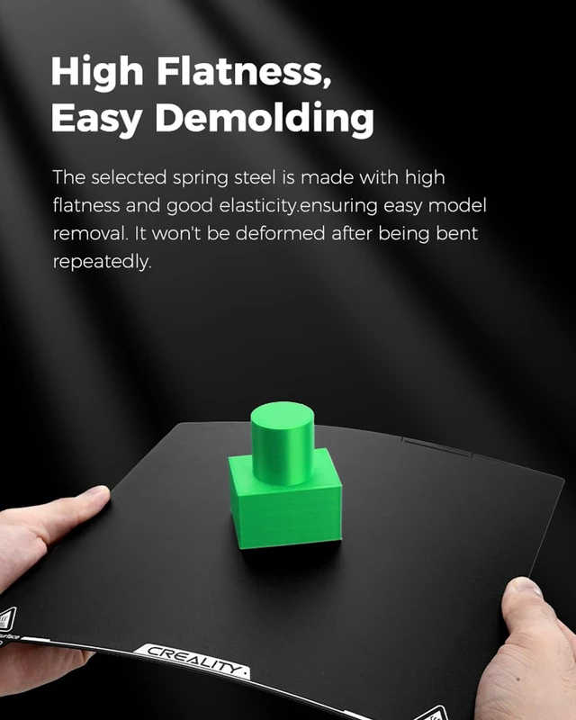 Alt view image 4 of 7 - Creality Official K2 Plus Build Plate, 370x370mm Epoxy Resin Surface Magnetic Flexible Removable Spring Steel Printing Plate 3D Printer Bed Plate (Without Magnetic Base)