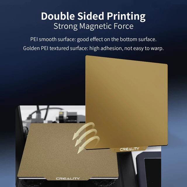 Alt view image 3 of 6 - Creality Official Ender 3 Build Plate, 235x235mm Double-Sided Magnetic Bed Plate Textured+Smooth Surface Flexible Removable Printing Platform for Ender 3/3 V2/3 Pro/3 S1/3 S1 Pro/3 V3 SE, K1C, K1 SE