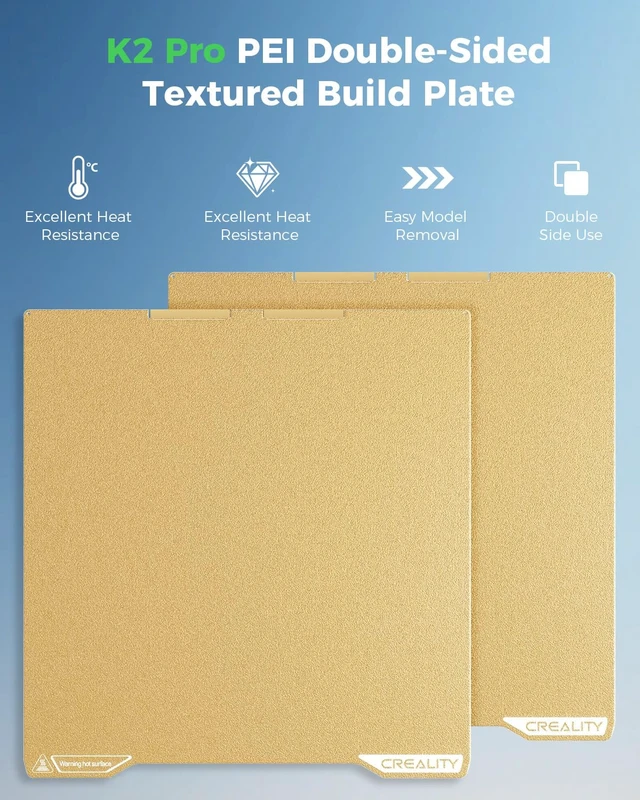 Alt view image 2 of 7 - Creality Official K2 Pro Build Plate, 310x325mm Textured PEI Sheet, Double Sided Magnetic Flexible Removable Spring Steel Printing Plate 3D Printer Bed Plate (Without Magnetic Base)