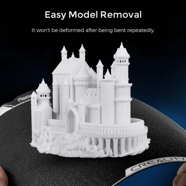 Alt view image 5 of 7 - Creality Official K1 Max Build Plate Textured Surface 315x310mm PEI Sheet Flexible Removable Spring Bed Plate for K1 Max, Ender 3 V3 Plus(Without Magnetic Base)