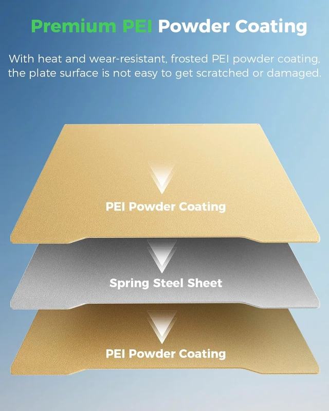 Alt view image 3 of 7 - Creality Official K2 Build Plate, 270x293mm Textured PEI Sheet, Double Sided Magnetic Flexible Removable Spring Steel Printing Plate 3D Printer Bed Plate Gold(Without Magnetic Base)