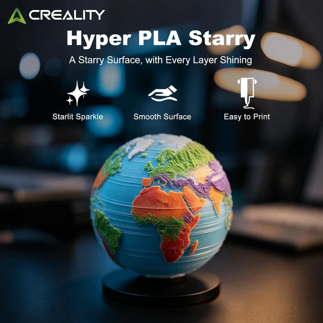 Alt view image 2 of 7 - Official Creality Hyper PLA RFID Starry Galaxy 1.75mm Stardust Orange, 30600mm/s Printing, ±0.02mm Accuracy, 1kg(2.2lbs)/Spool, RFID Recognition, Support CFS, Fits for K2 Series and Most 3D Printers