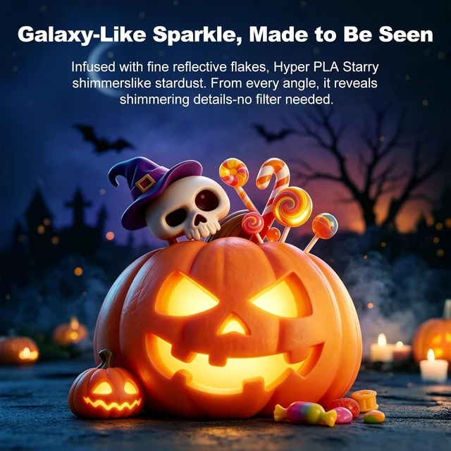 Alt view image 3 of 7 - Official Creality Hyper PLA RFID Starry Galaxy 1.75mm Stardust Orange, 30600mm/s Printing, ±0.02mm Accuracy, 1kg(2.2lbs)/Spool, RFID Recognition, Support CFS, Fits for K2 Series and Most 3D Printers