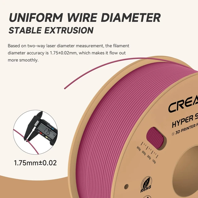 Alt view image 4 of 7 - Official Creality Hyper PLA Filament 1.75mm, High Speed PLA 30-600mm/s Rapid 3D Printer Filament, Dimensional Accuracy +/-0.02mm, Fit Most FDM 3D Printers,1KG(2.2lbs) Spool Viva Magenta