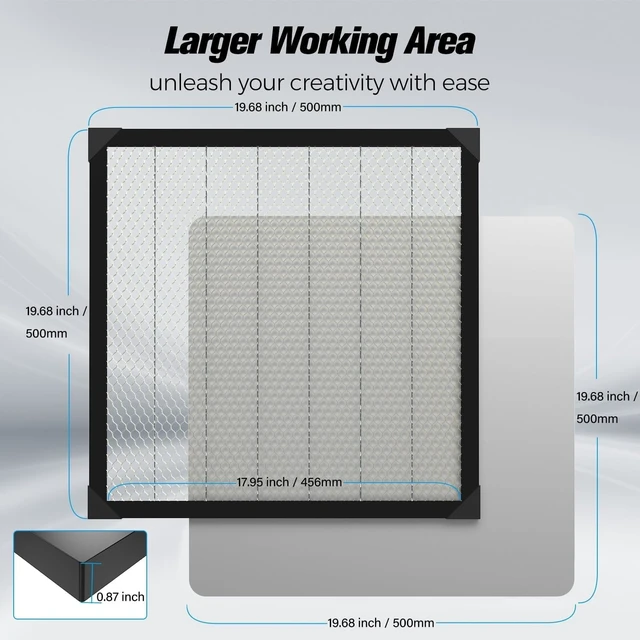 Alt view image 4 of 6 - Creality Honeycomb Working Table, Soulmate for Falcon/Falcon2 and Most Laser Engraver and Cutter Machine, Honeycomb Working Panel for Fast Heat Dissipation and Desktop-Protecting,19.68"x 19.68"x 0.87"
