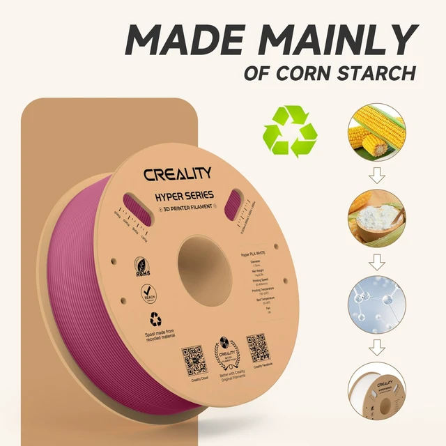 Alt view image 5 of 7 - Official Creality Hyper PLA Filament 1.75mm, High Speed PLA 30-600mm/s Rapid 3D Printer Filament, Dimensional Accuracy +/-0.02mm, Fit Most FDM 3D Printers,1KG(2.2lbs) Spool Viva Magenta