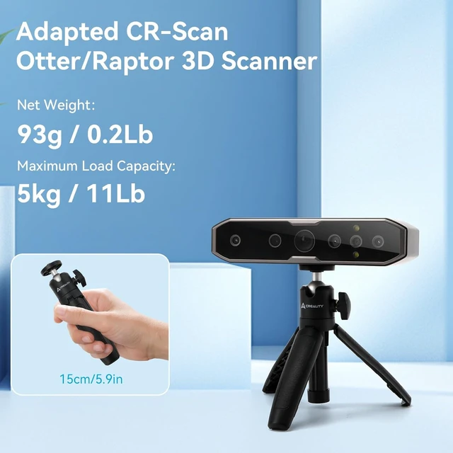 Alt view image 7 of 7 - Creality Otter Lite Basic 3D Scanner with Extension Pole Tripod, High Precision 0.05mm, Auto Scanning, Color Texture Support, Portable Design for 3D Printing, Reverse Engineering & DIY Projects