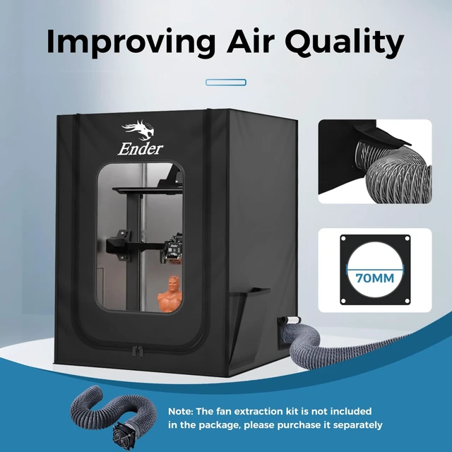 Alt view image 4 of 7 - Creality Official 3D Printer Enclosure with Fan Interface, 550 * 650 * 750mm Fireproof Dustproof Constant Temperature Protective Cover for Creality Hi/Ender 3 V3/3 V3 SE/3 V3 KE/Ender 3 S1/3 S1 Pro