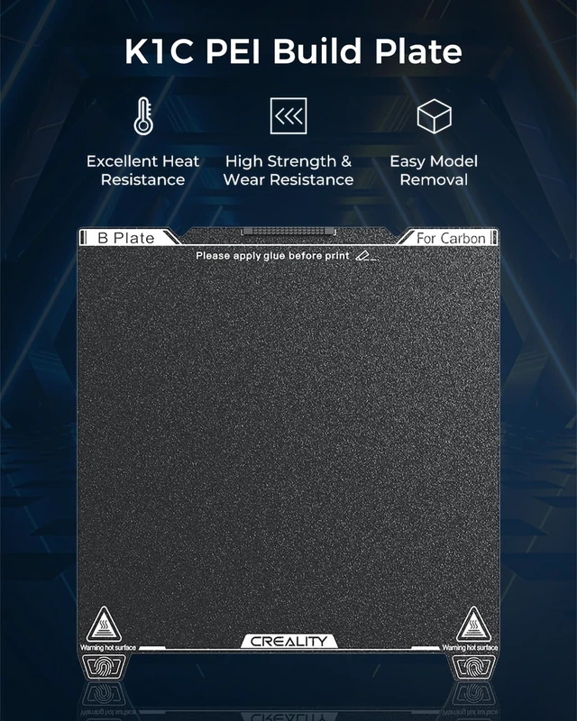 Alt view image 2 of 7 - Creality Official K1C Build Plate, 235x235mm Textured Surface PEI Sheet Magnetic Flexible Spring Steel Bed Plate for 3D Printer K1 SE/K1/Ender 3/3 V2/3 V3/3 V3 KE/3 V3 SE (Without Magnetic Base)