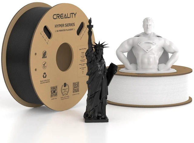 Main image of Official CREALITY Hyper PLA Filament 1.75mm Black & White 2KG, 30-600mm/s High Speed PLA Rapid 3D Printer Filament, 2 Pack 1kg Spool(2.2lbs), Dimensional Accuracy +/-0.02mm, Fit Most FDM 3D Printer