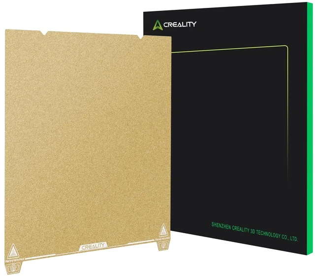 Main image of Creality Official Ender 3 V3 Plus Build Plate Gold Textured Surface 315x310mm PEI Sheet Flexible Removable Spring Bed Plate for K1 Max, Ender 3 V3 Plus(Without Magnetic Base)