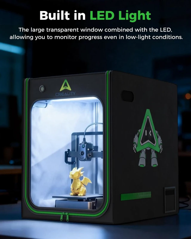 Alt view image 4 of 7 - Creality 3D Printer Enclosure 520 * 600 * 720mm, with LED Lighting and Ventilation Kit