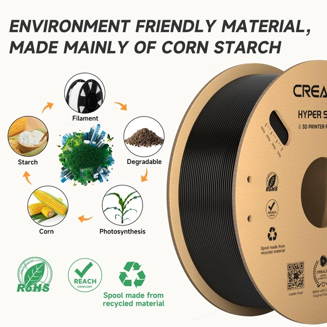 Alt view image 7 of 7 - Official CREALITY Hyper PLA Filament 1.75mm Black & White 2KG, 30-600mm/s High Speed PLA Rapid 3D Printer Filament, 2 Pack 1kg Spool(2.2lbs), Dimensional Accuracy +/-0.02mm, Fit Most FDM 3D Printer