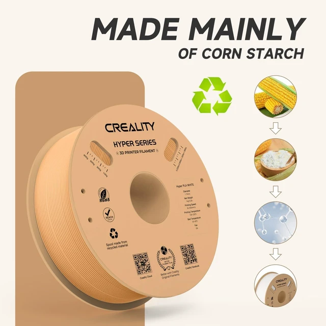 Alt view image 5 of 7 - Official Creality Hyper PLA Filament 1.75mm, High Speed PLA 30-600mm/s Rapid 3D Printer Filament, Dimensional Accuracy +/-0.02mm, Fit Most FDM 3D Printers, 1KG(2.2lbs) Spool Peach Fuzz