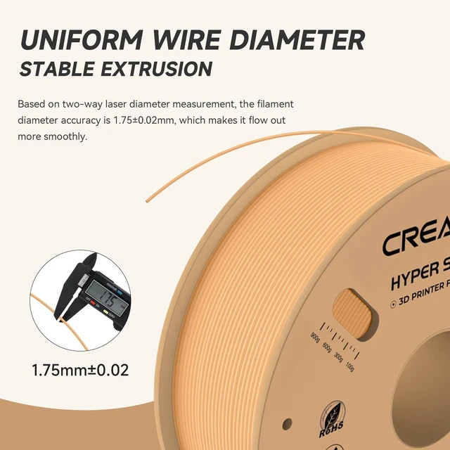 Alt view image 4 of 7 - Official Creality Hyper PLA Filament 1.75mm, High Speed PLA 30-600mm/s Rapid 3D Printer Filament, Dimensional Accuracy +/-0.02mm, Fit Most FDM 3D Printers, 1KG(2.2lbs) Spool Peach Fuzz